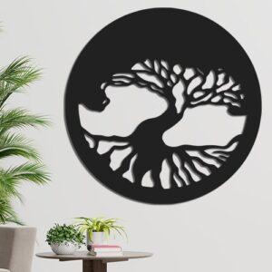 Панно - "Дерево с корнями в круге" в DXF