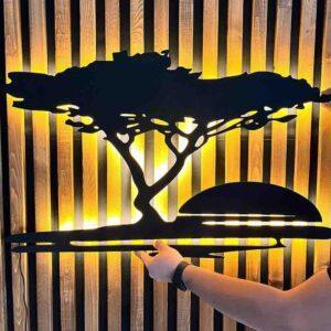 Панно - "Дерево на закате" DXF чертеж