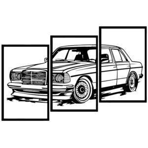 Мерседес из трех панно рамок, чертеж в DXF, AI, Corel формате